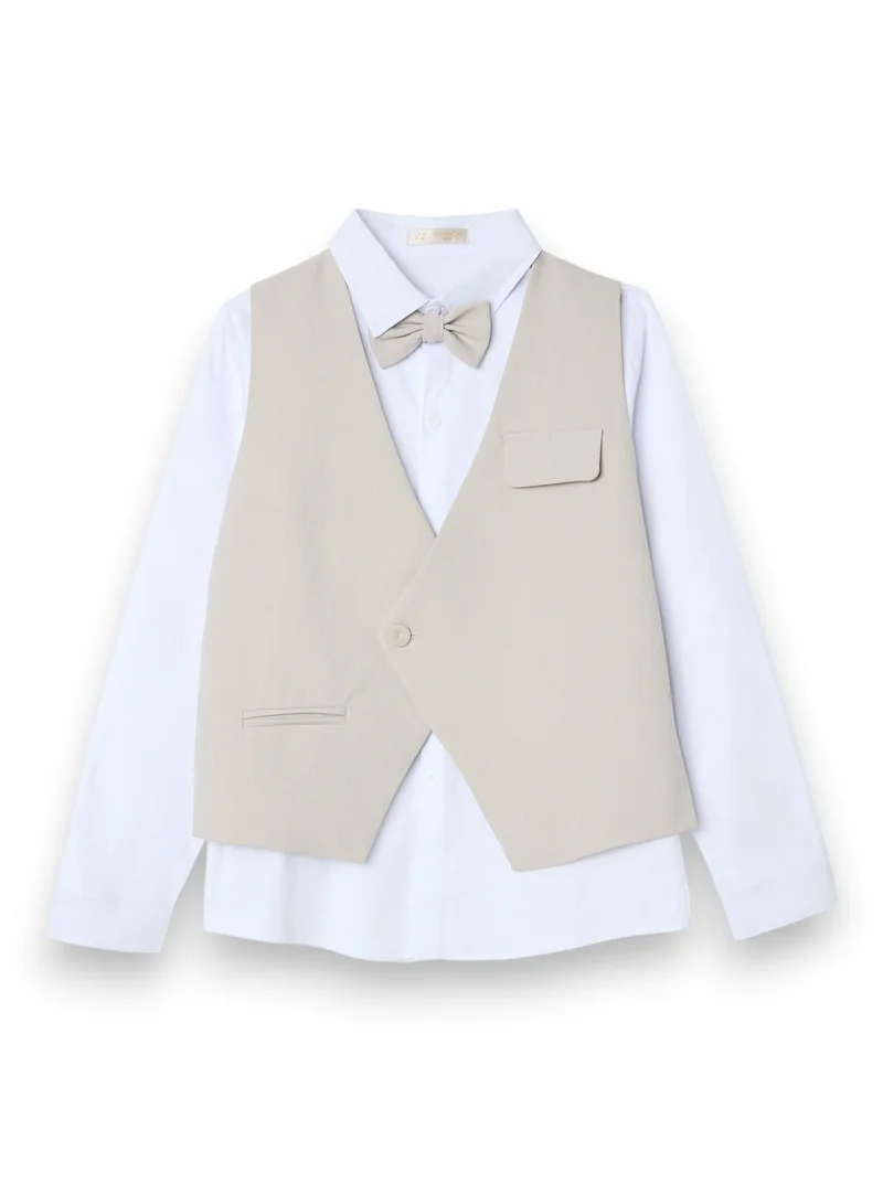 victor and jane Boys 4 Pc Set Waistcoat, Shirt, Shorts & Bow Tie Set